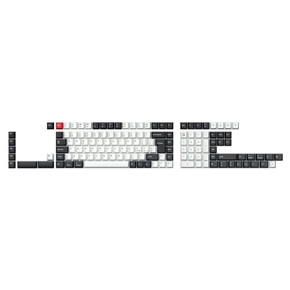 ISO Cherry Profile Dye-Sub PBT Full Set Keycap Set - Black White