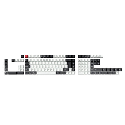 ISO Cherry Profile Dye-Sub PBT Full Set Keycap Set - Black White
