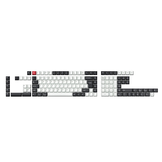 ISO Cherry Profile Dye-Sub PBT Full Set Keycap Set - Black White