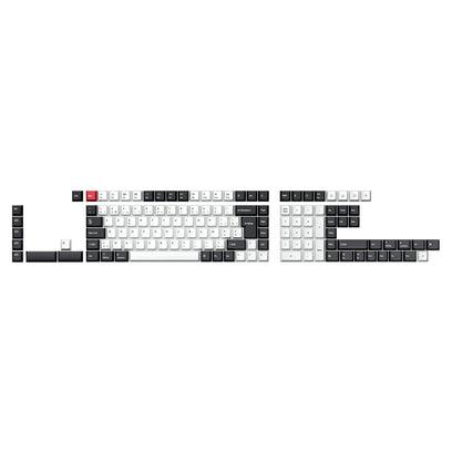 ISO Cherry Profile Dye-Sub PBT Full Set Keycap Set - Black White