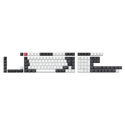 ISO Cherry Profile Dye-Sub PBT Full Set Keycap Set - Black White
