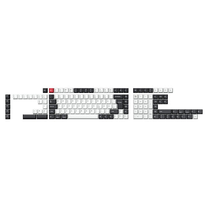 ISO Cherry Profile Dye-Sub PBT Full Set Keycap Set - Black White