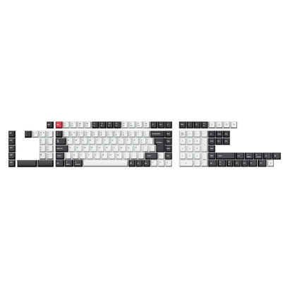 ISO Cherry Profile Dye-Sub PBT Full Set Keycap Set - Black White