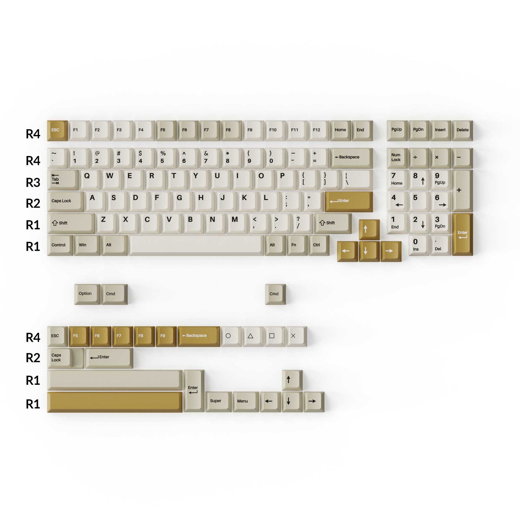 Juego completo de teclas PBT de doble disparo - Camel