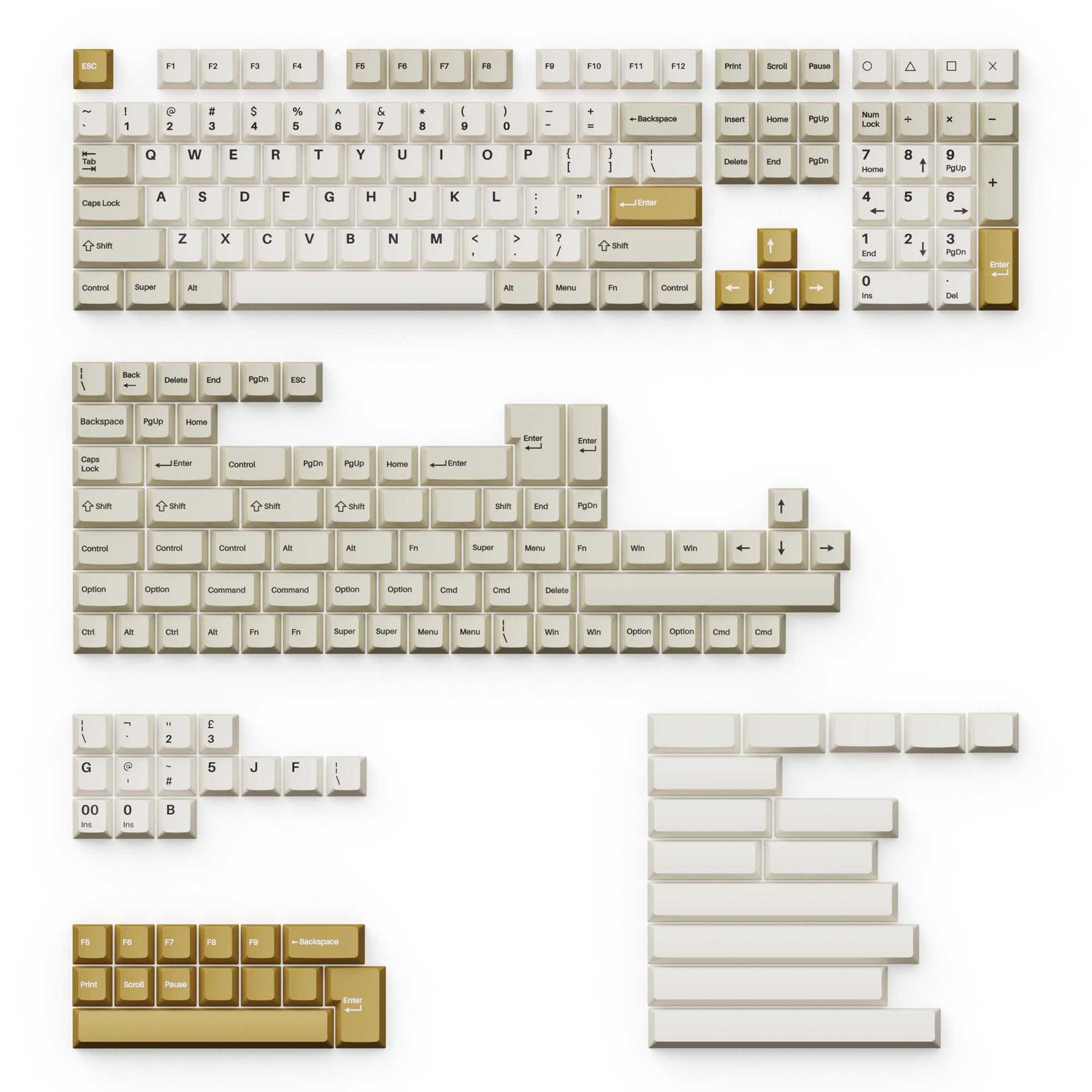 Juego completo de teclas PBT de doble disparo - Camel