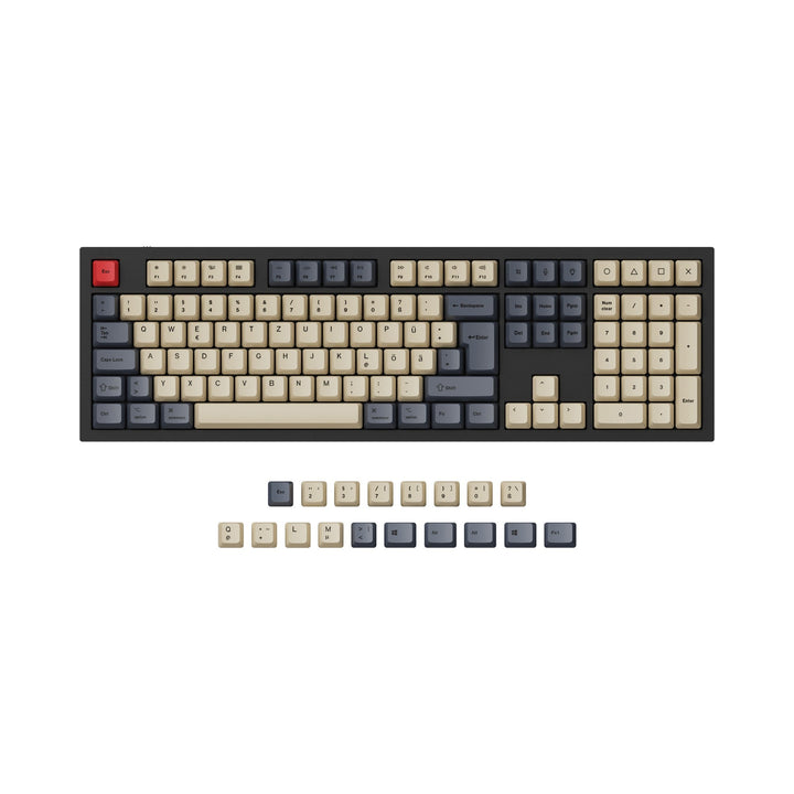 ISO ANSI OEM Dye Sub PBT German DE Layout Keycap Set Carbon Color For Q3 Q4 Q6 K8 Keyboard
