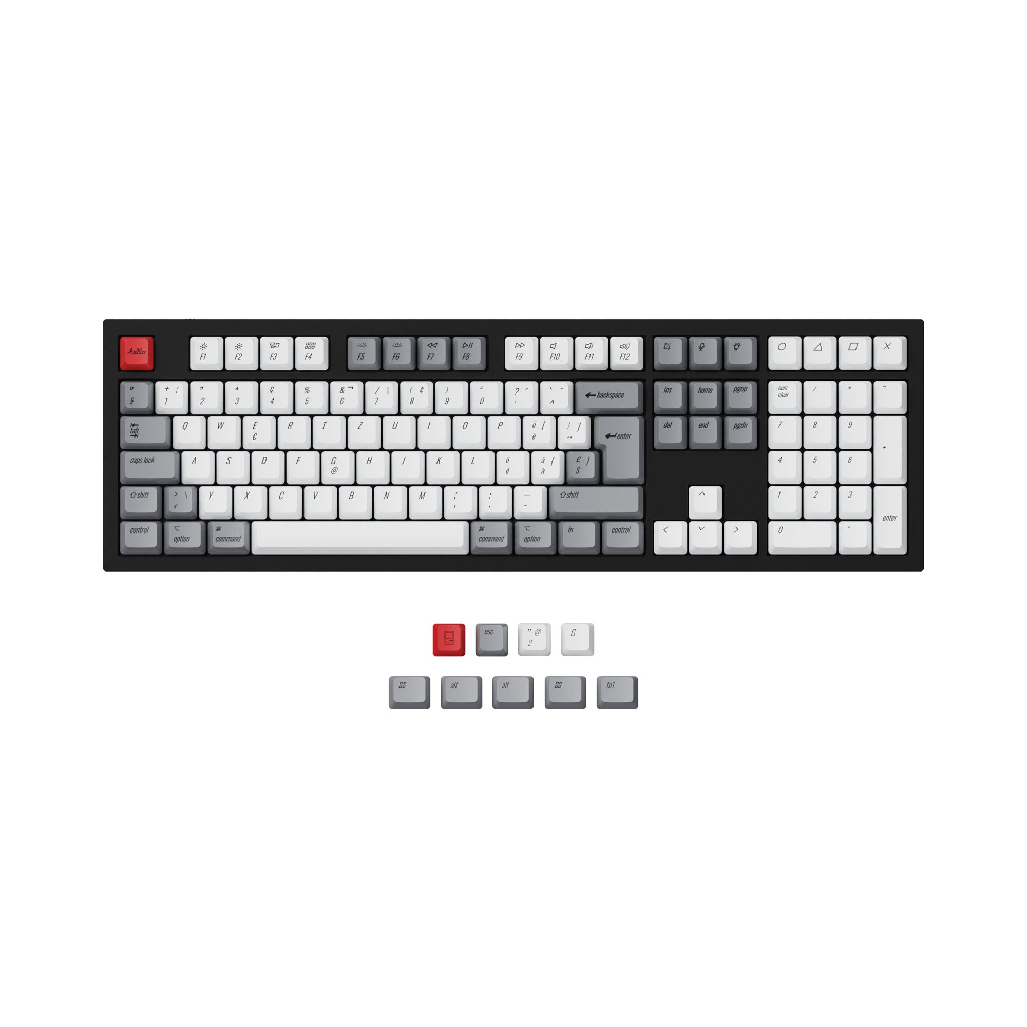 ISO ANSI OEM Dye-Sub PBT Keycap Set Retro Color Swiss Layout For Q3 Q4 Q6 K8 Keyboard