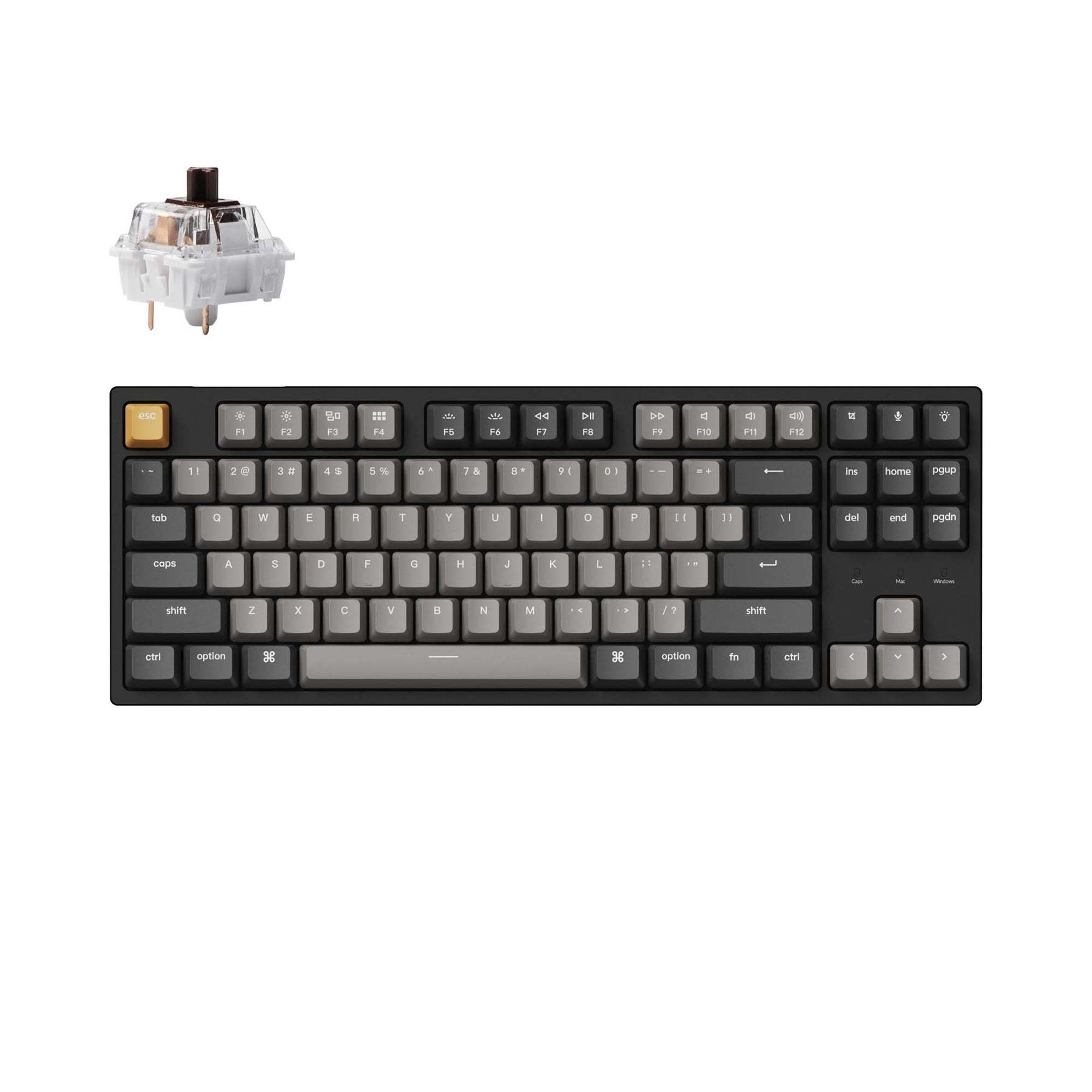 Teclado mecánico con cable Keychron C1 Pro QMK/VIA (teclado ANSI de EE. UU.)