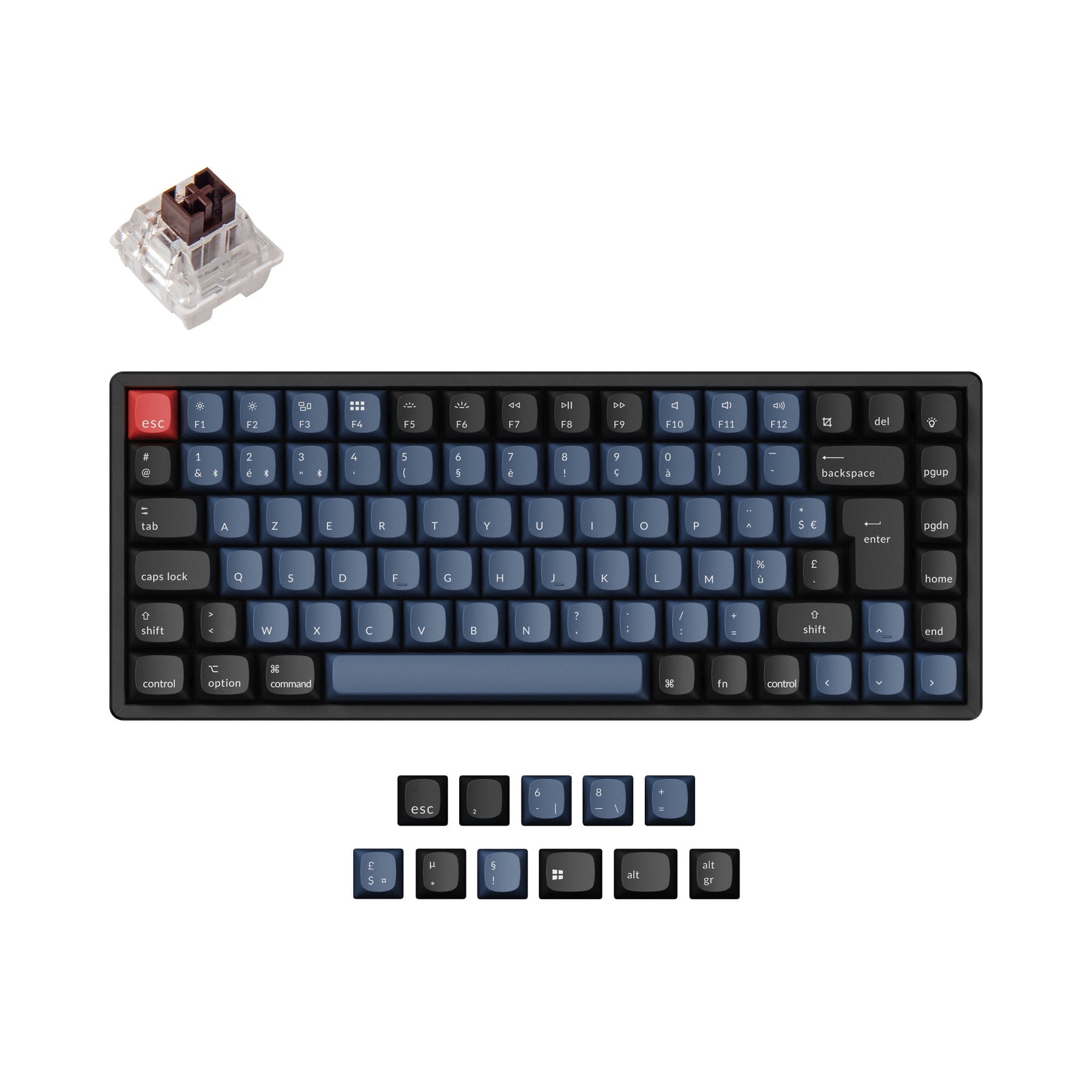 Colección de diseño ISO del teclado mecánico inalámbrico Keychron K2 Pro QMK/VIA