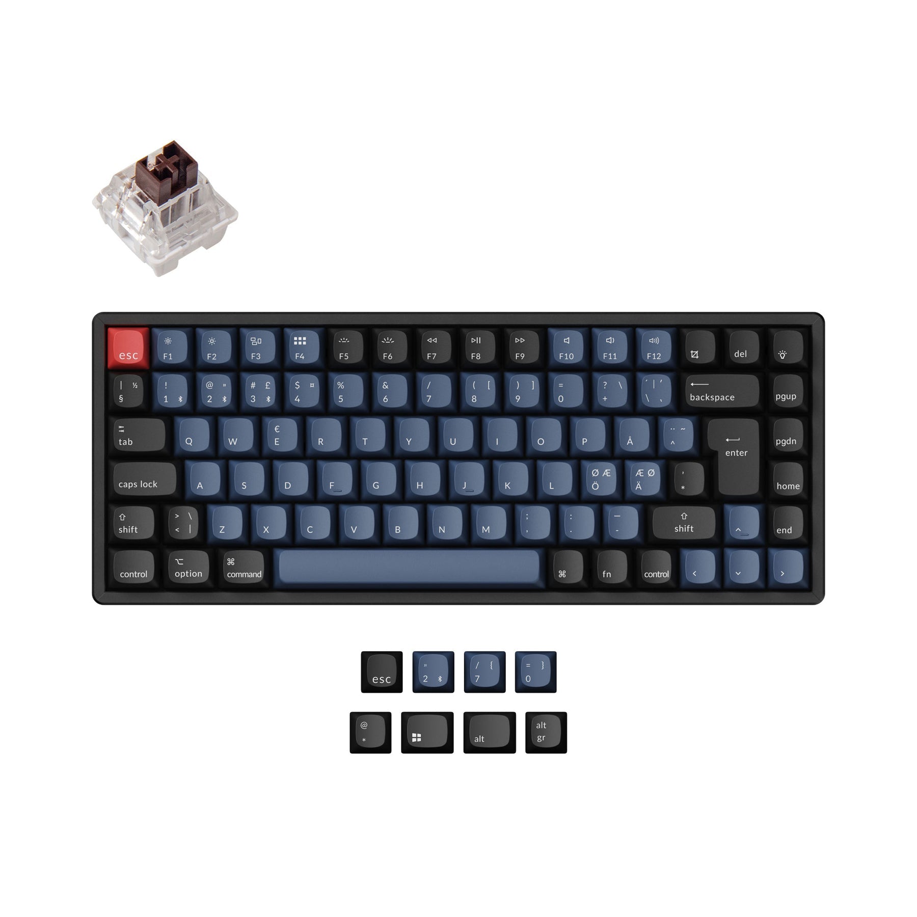 Colección de diseño ISO del teclado mecánico inalámbrico Keychron K2 Pro QMK/VIA