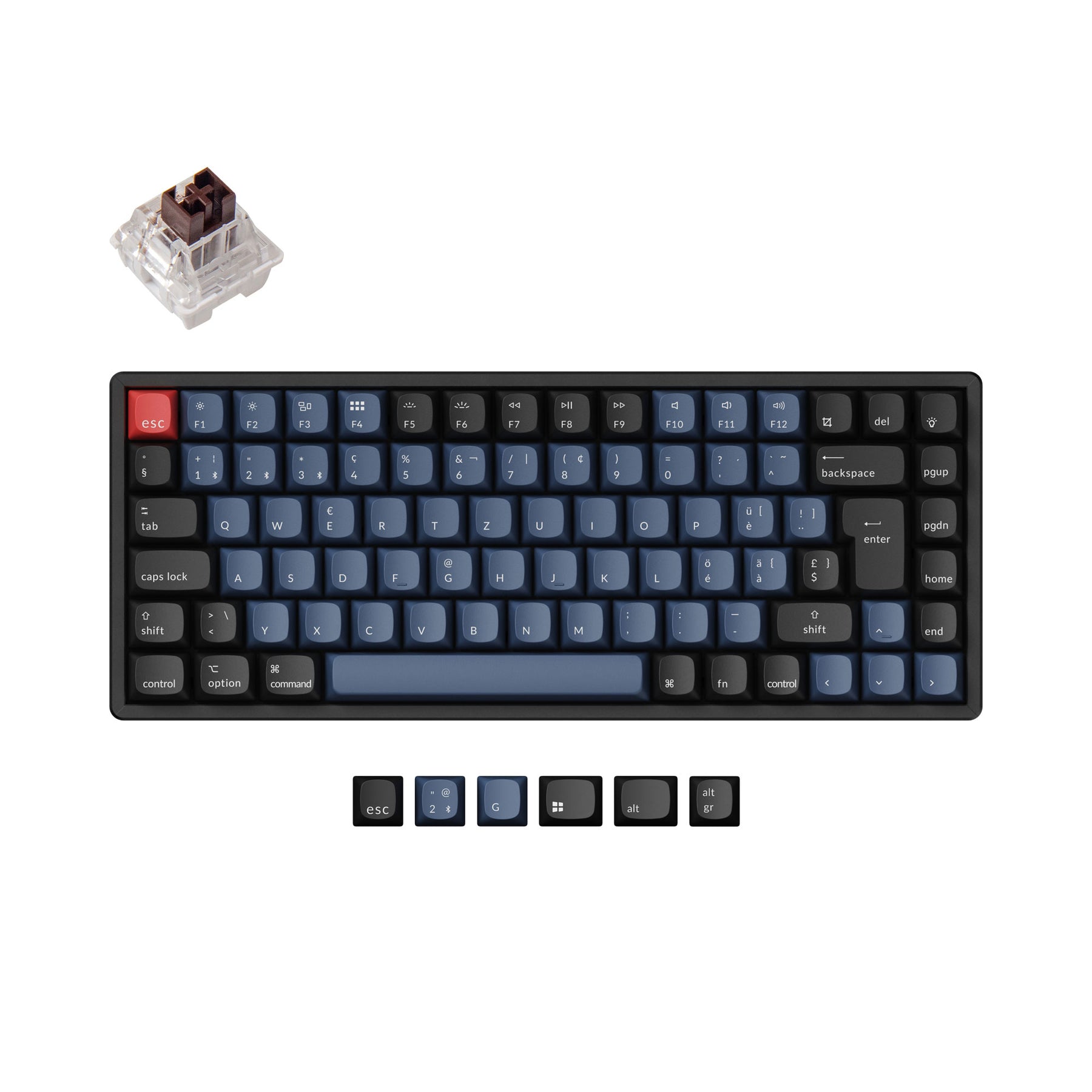 Colección de diseño ISO del teclado mecánico inalámbrico Keychron K2 Pro QMK/VIA