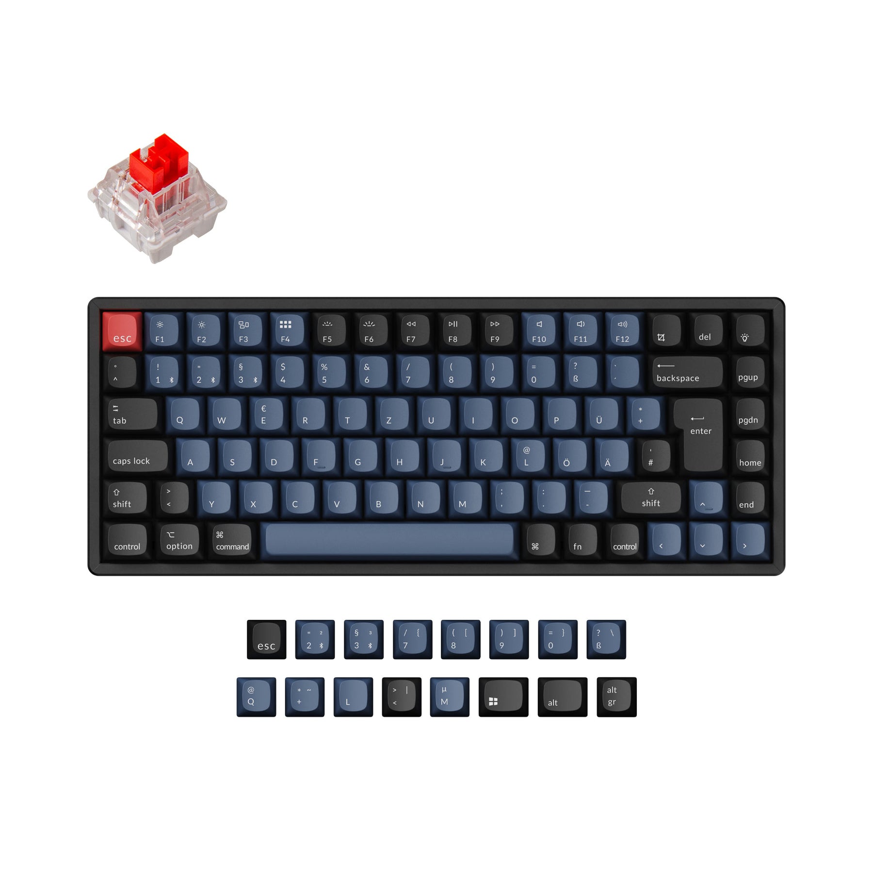 Colección de diseño ISO del teclado mecánico inalámbrico Keychron K2 Pro QMK/VIA