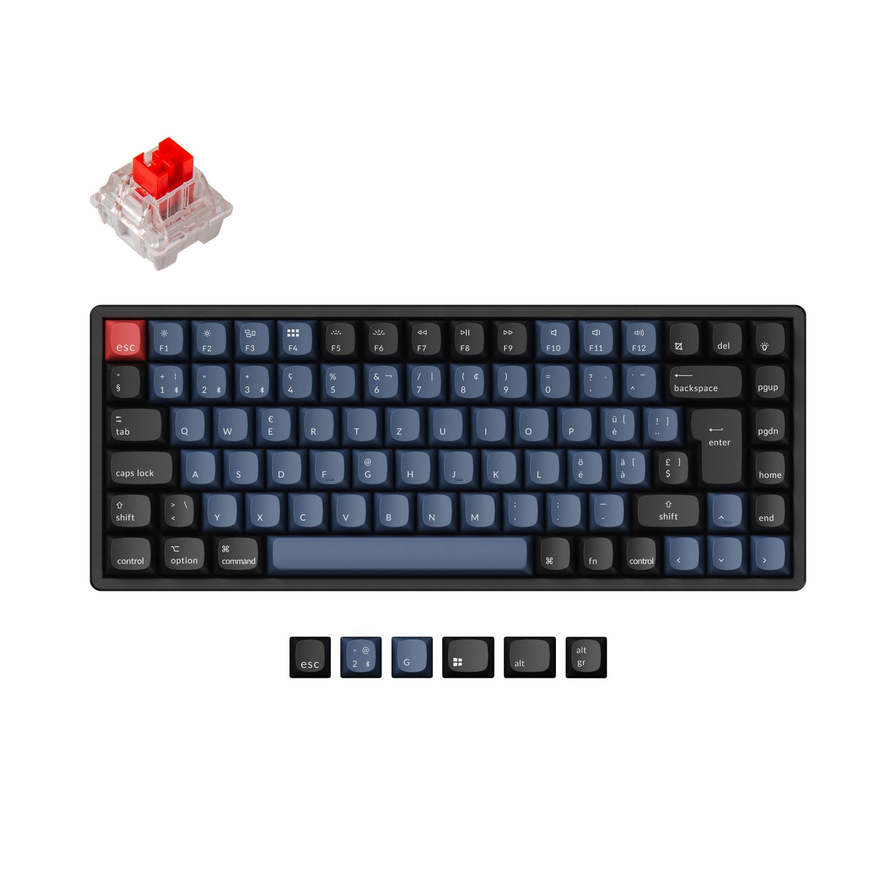 Colección de diseño ISO del teclado mecánico inalámbrico Keychron K2 Pro QMK/VIA