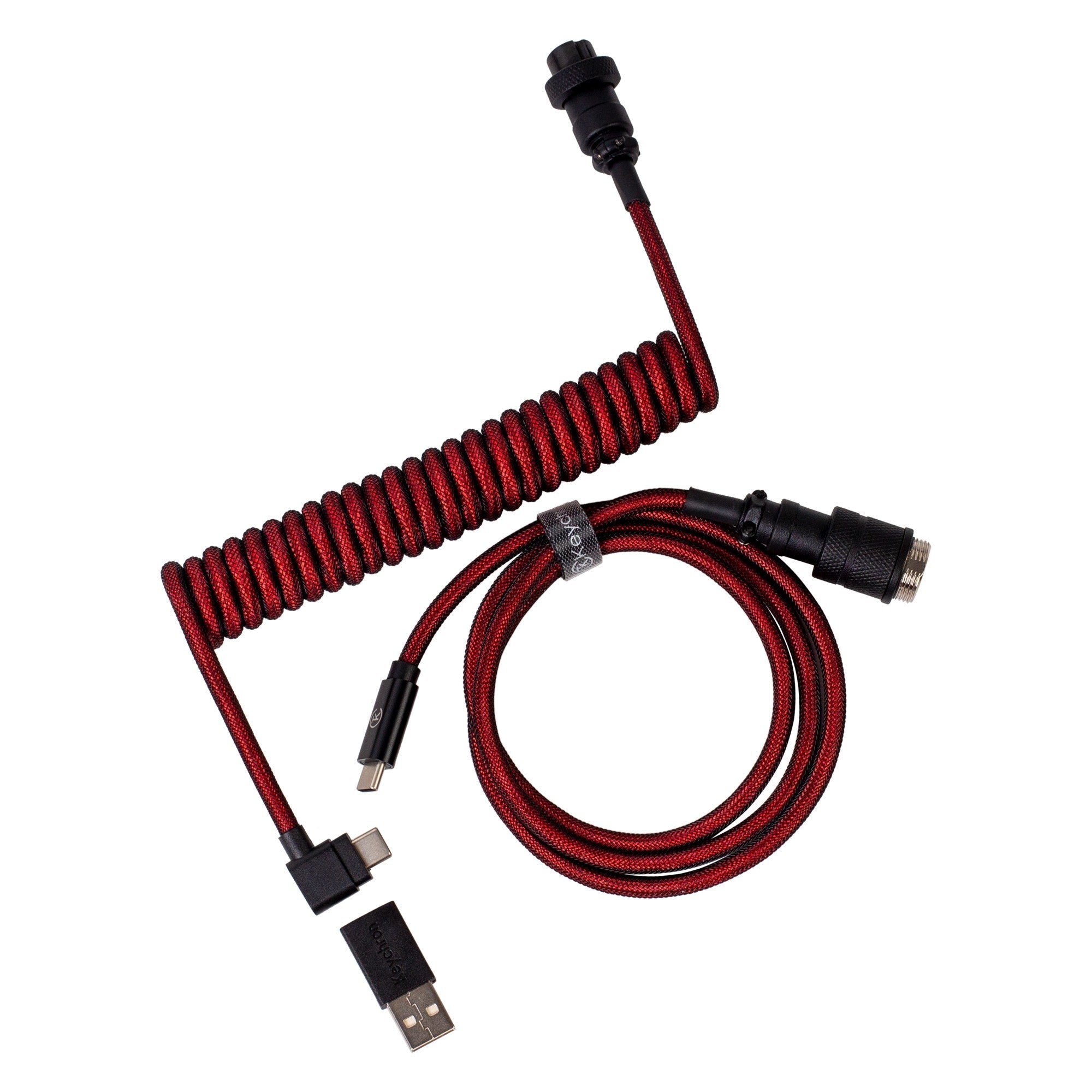 Keychron Premium Coiled Aviator Angled Type-C Cable Red
