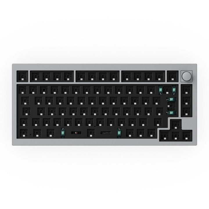 Keychron-Q1-75-percent-QMK-Custom-Mechanical-Keyboard-version-2-barebone-knob-ISO-grey