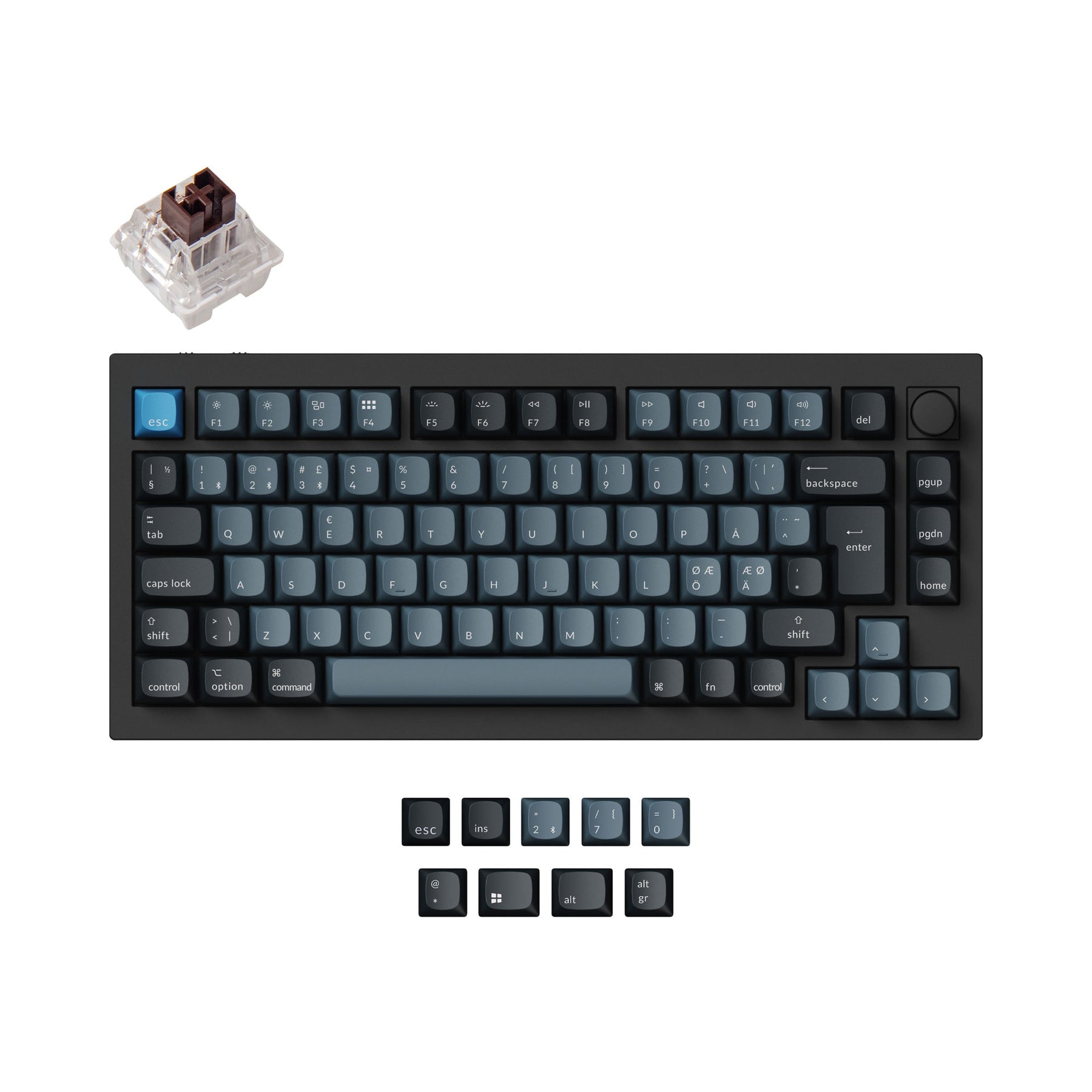 Colección de diseño ISO de teclado mecánico personalizado inalámbrico Keychron Q1 Pro QMK/VIA