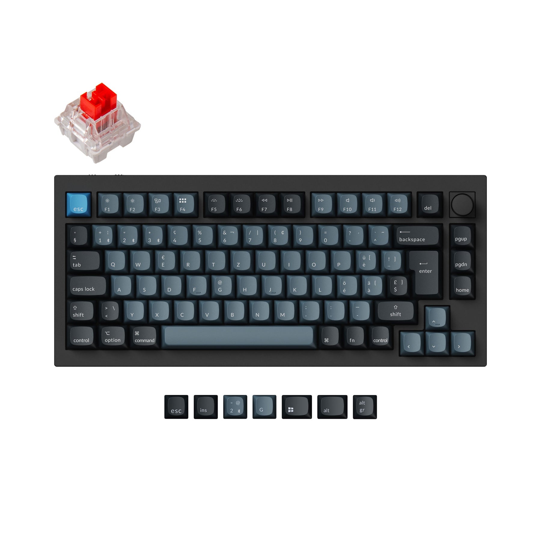 Colección de diseño ISO de teclado mecánico personalizado inalámbrico Keychron Q1 Pro QMK/VIA