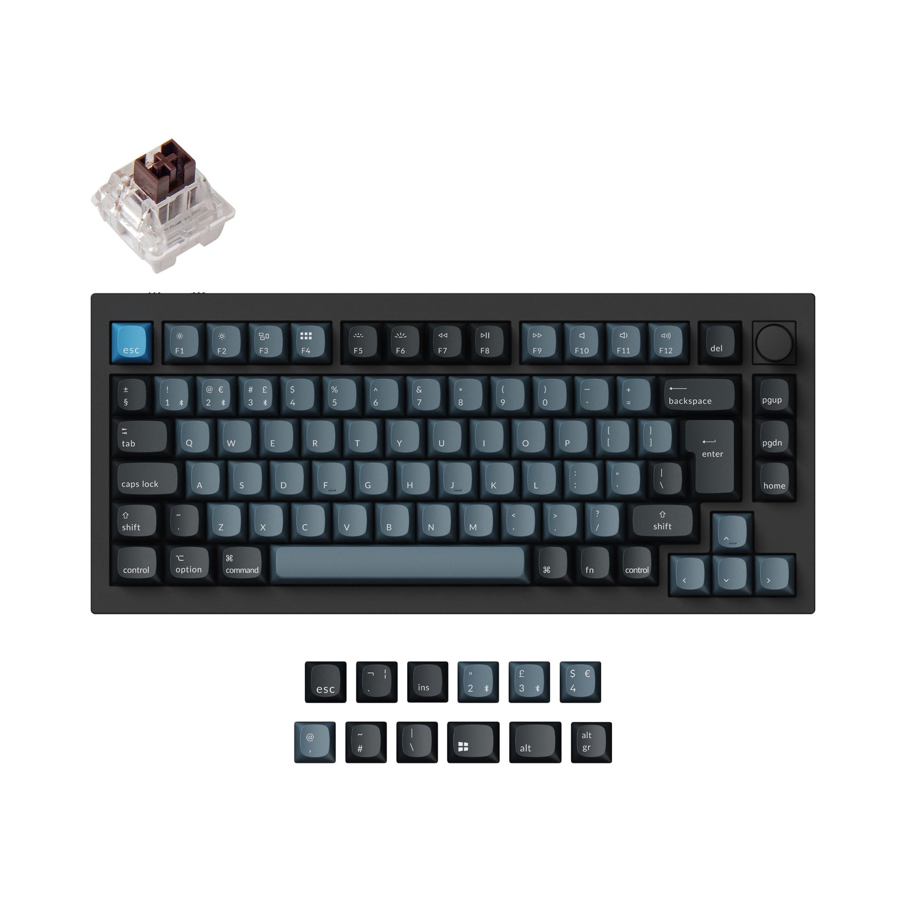 Colección de diseño ISO de teclado mecánico personalizado inalámbrico Keychron Q1 Pro QMK/VIA