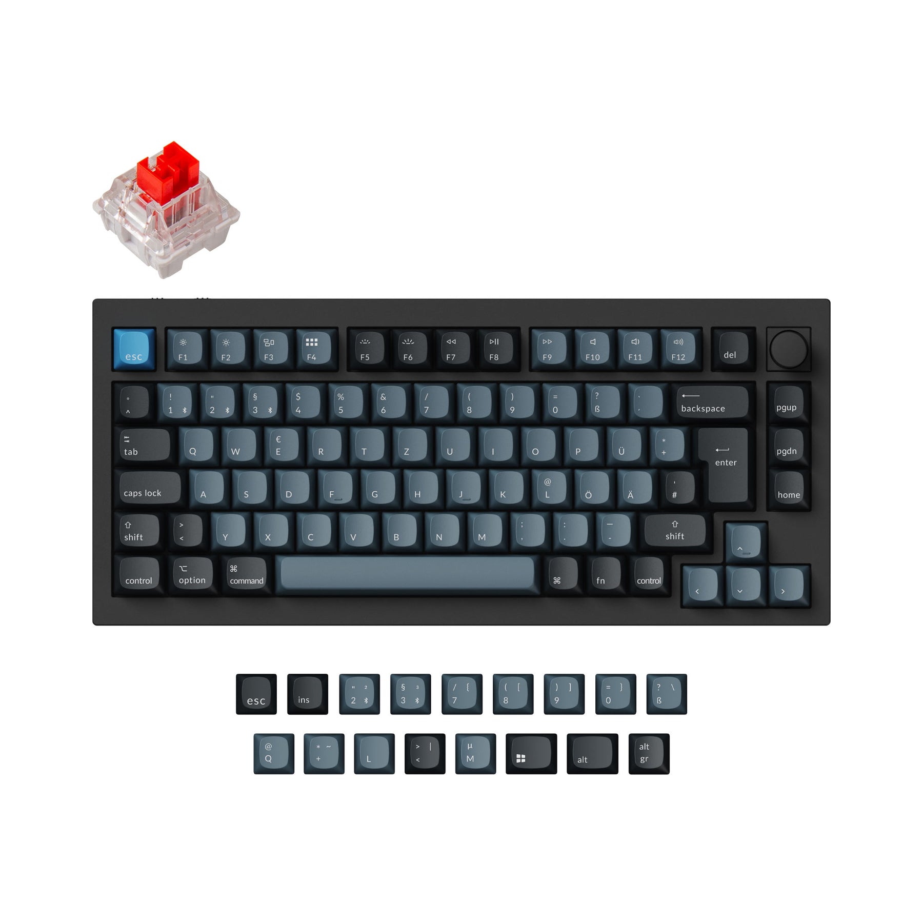 Colección de diseño ISO de teclado mecánico personalizado inalámbrico Keychron Q1 Pro QMK/VIA