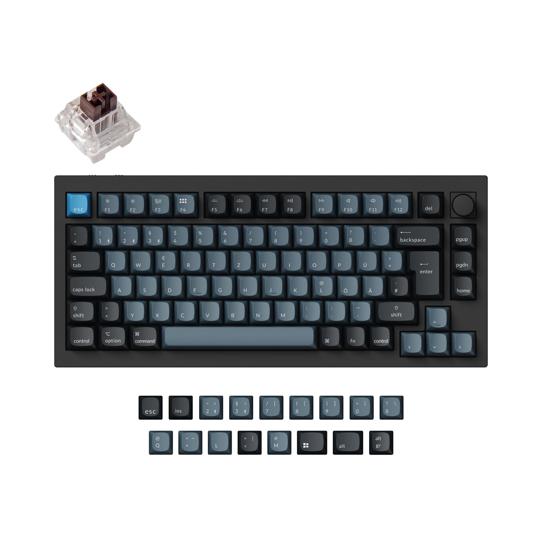 Colección de diseño ISO de teclado mecánico personalizado inalámbrico Keychron Q1 Pro QMK/VIA