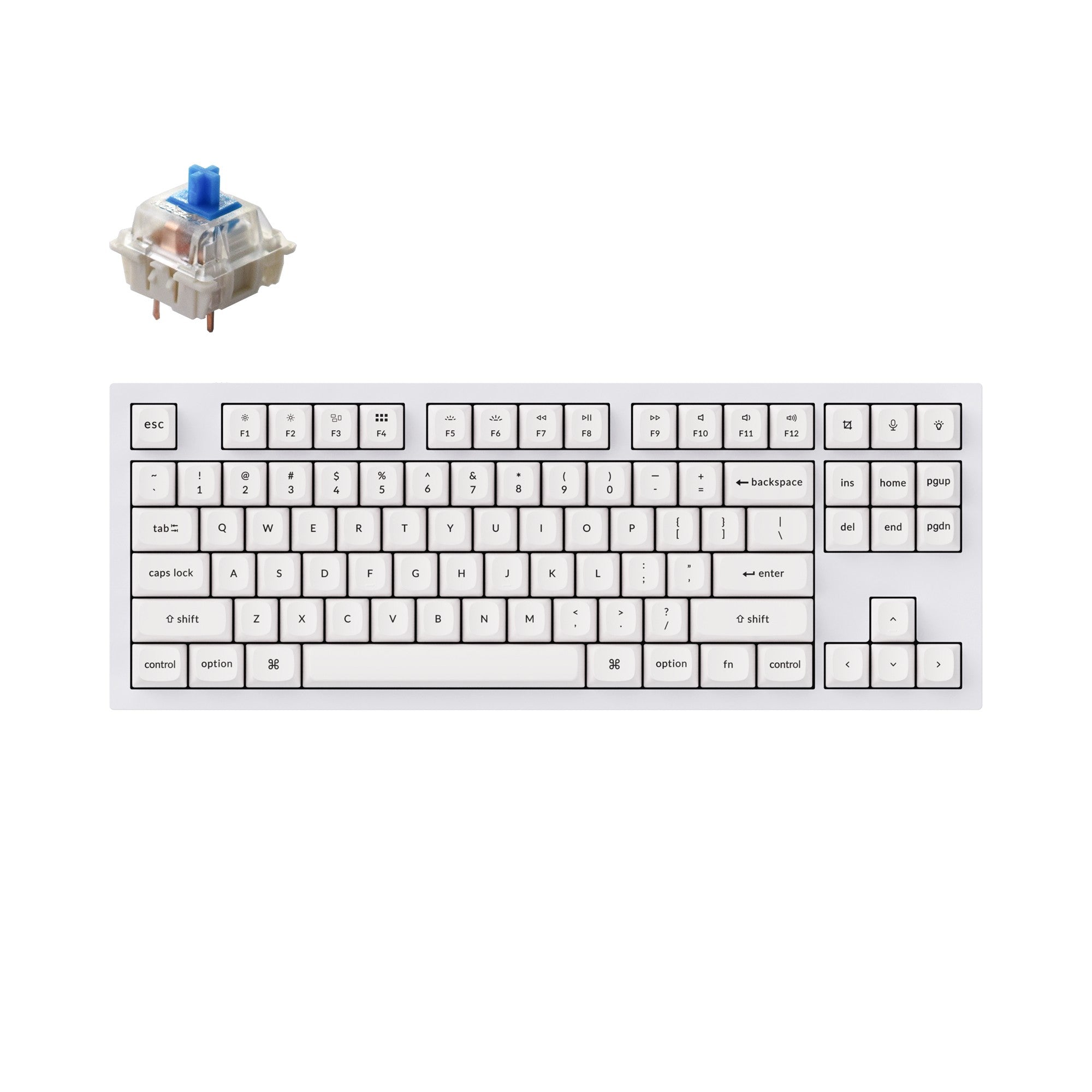 Keychron Q3 QMK VIA Custom Mechanical Keyboard For Mac Windows Hot-Swappable Gateron G Pro Blue OSA  PBT Keycap Shell White Version