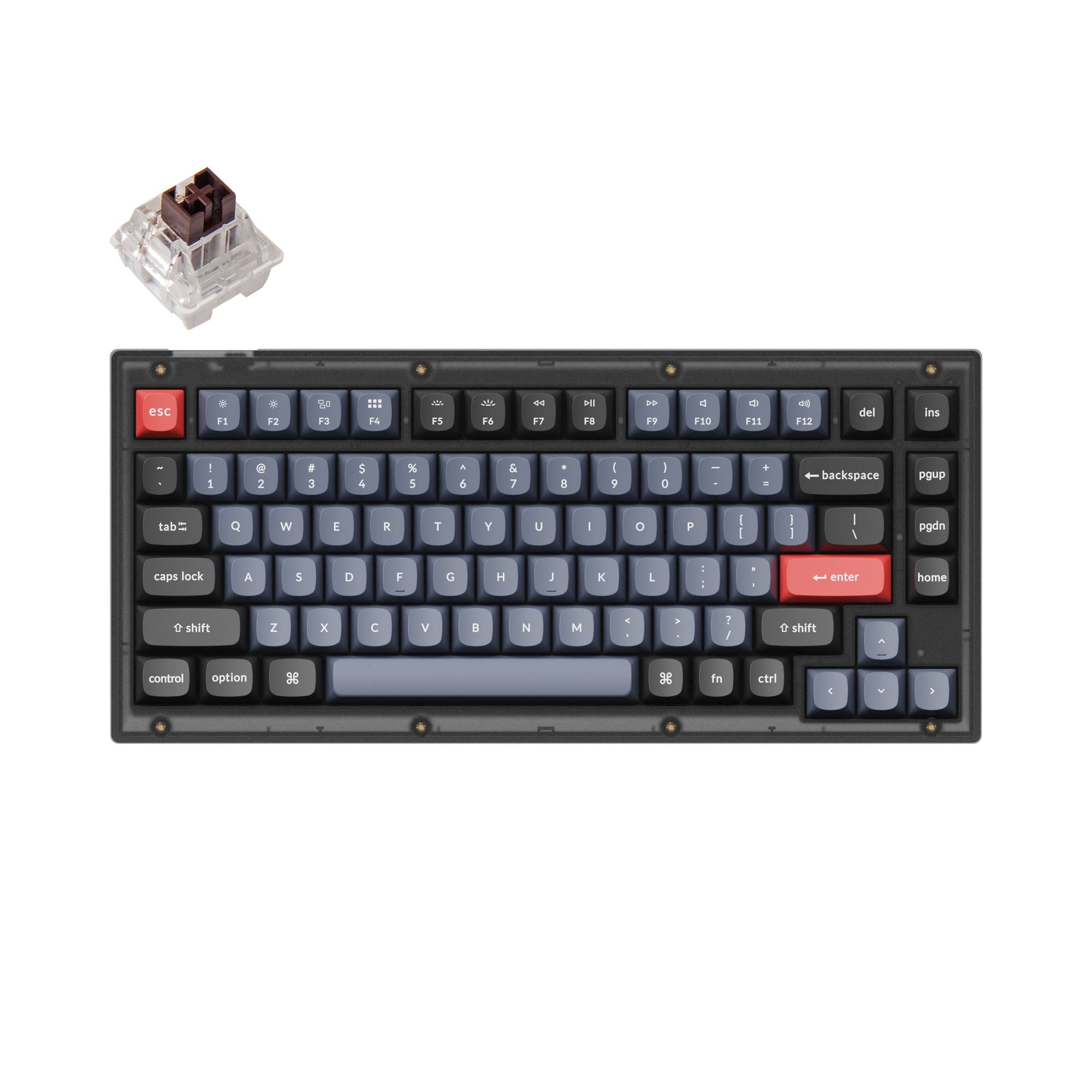 Keychron V1 QMK Custom Mechanical Keyboard (US ASIN Keyboard)