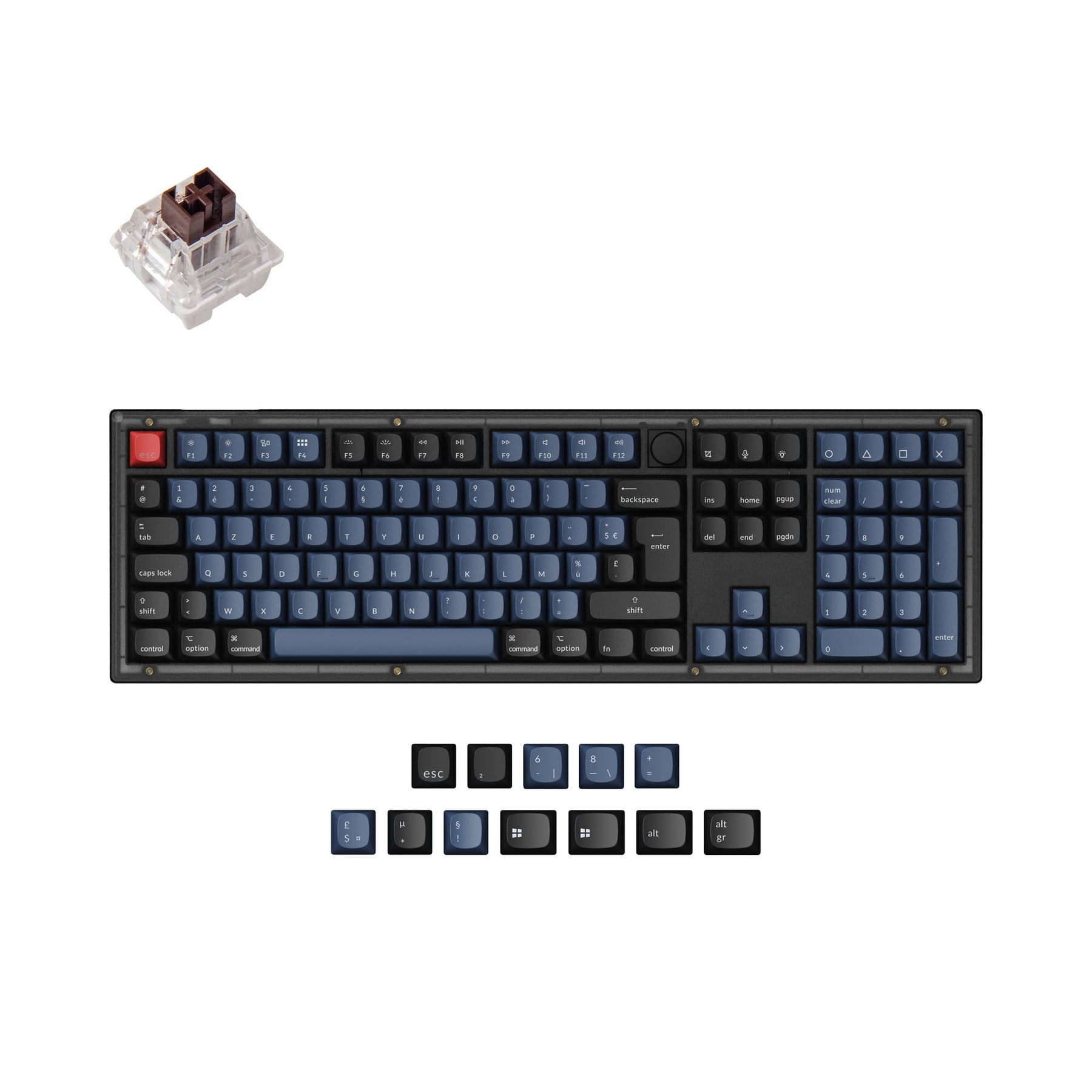 Colección de diseño ISO de teclado mecánico personalizado Keychron V6 QMK