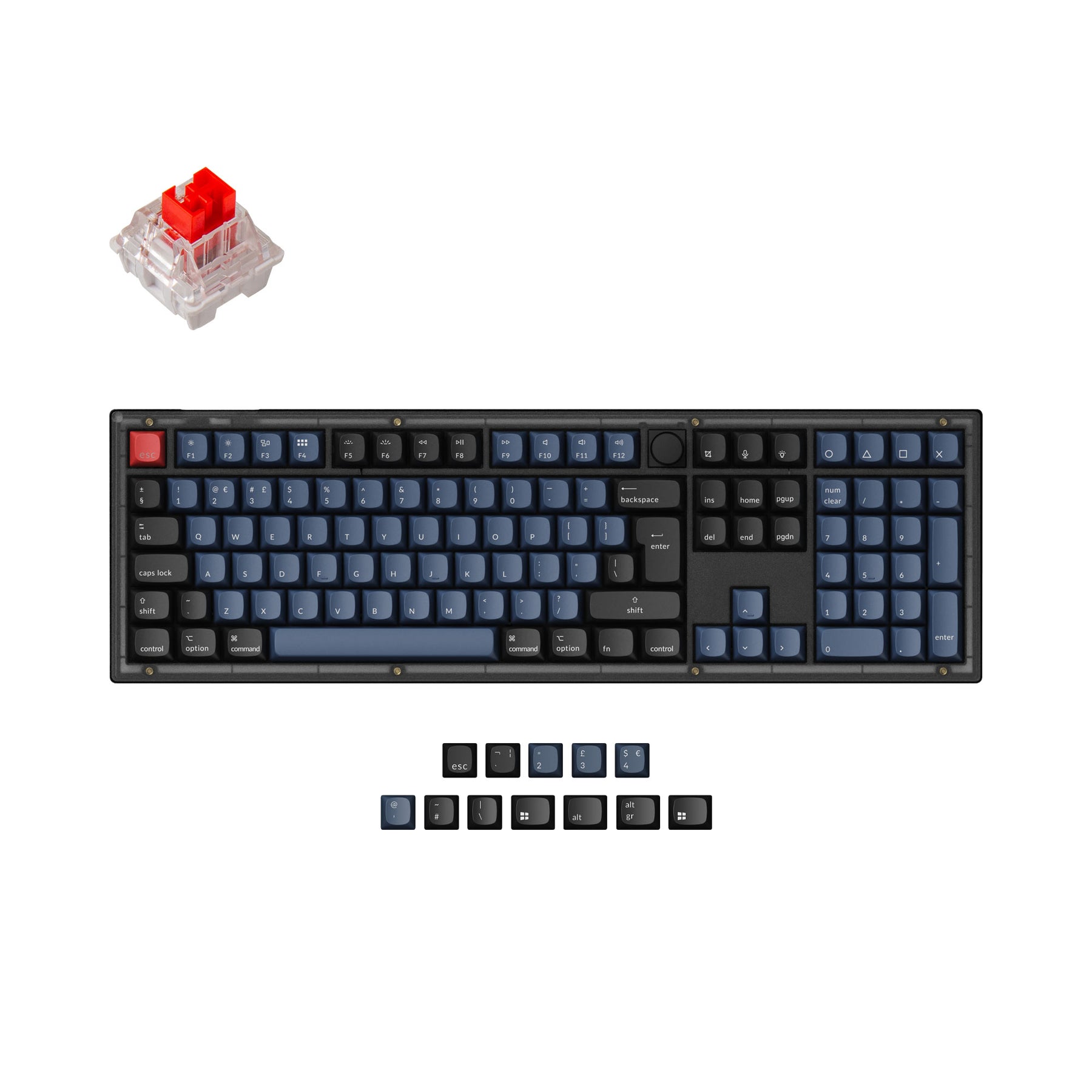 Colección de diseño ISO de teclado mecánico personalizado Keychron V6 QMK