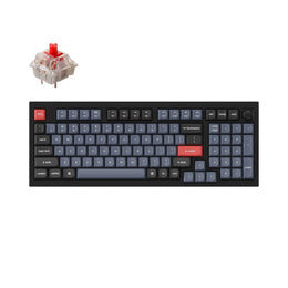 Keychron Q5 QMK/VIA custom mechanical keyboard knob version 96 percent full aluminum for Mac Windows Linux fully assembled black frame with Gateron G Pro switch red