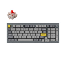 Keychron Q5 QMK/VIA custom mechanical keyboard knob version 96 percent full aluminum for Mac Windows Linux fully assembled grey frame with Gateron G Pro switch red