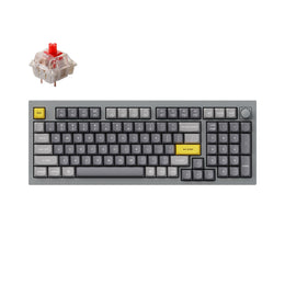 Keychron Q5 QMK/VIA custom mechanical keyboard knob version 96 percent full aluminum for Mac Windows Linux fully assembled grey frame with Gateron G Pro switch red