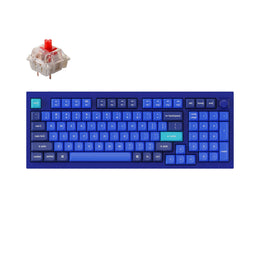 Keychron Q5 QMK/VIA custom mechanical keyboard knob version 96 percent full aluminum for Mac Windows Linux fully assembled blue frame with Gateron G Pro switch red