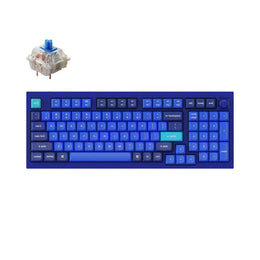 Keychron Q5 QMK/VIA custom mechanical keyboard knob version 96 percent full aluminum for Mac Windows Linux fully assembled blue frame with Gateron G Pro switch blue