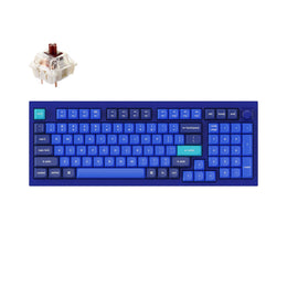 Keychron Q5 QMK/VIA custom mechanical keyboard knob version 96 percent full aluminum for Mac Windows Linux fully assembled blue frame with Gateron G Pro switch brown