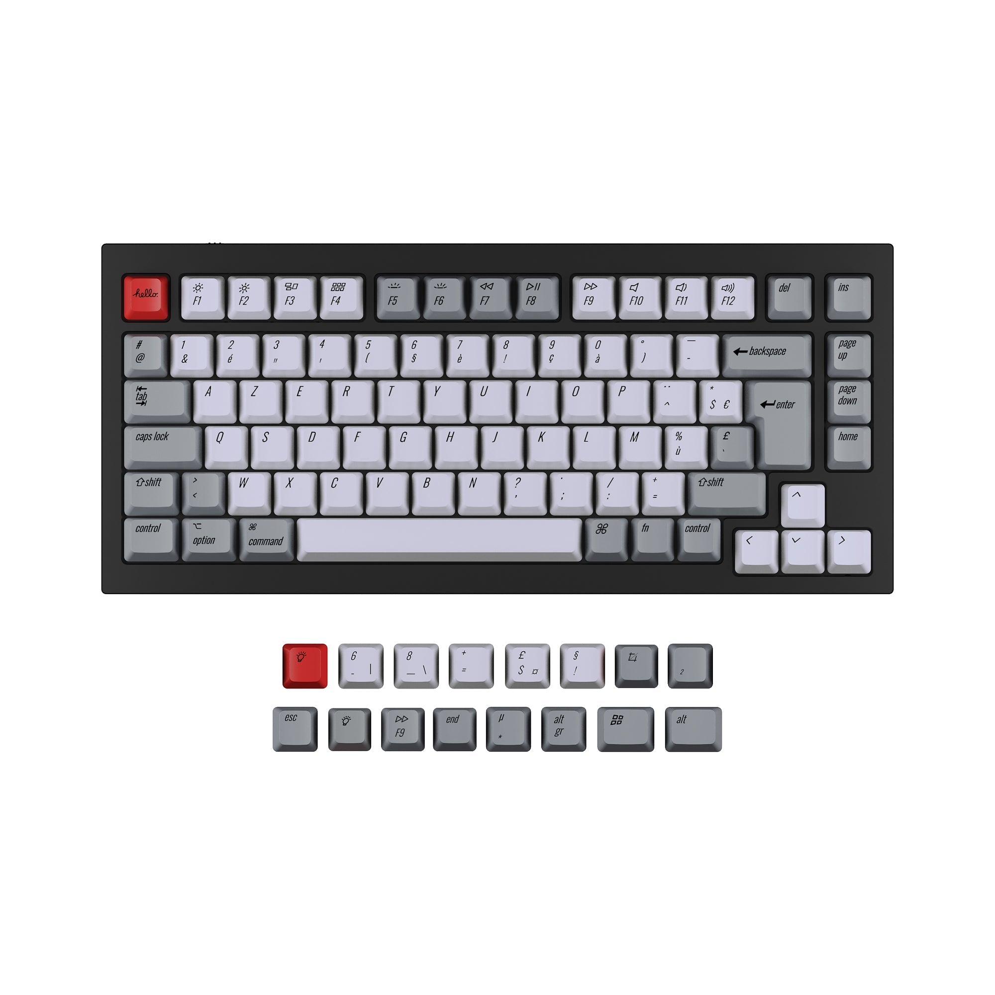 Juego de teclas PBT Dye-Sub OEM ISO Q1 y Q1 Pro y V1 y K2 y K2 Pro