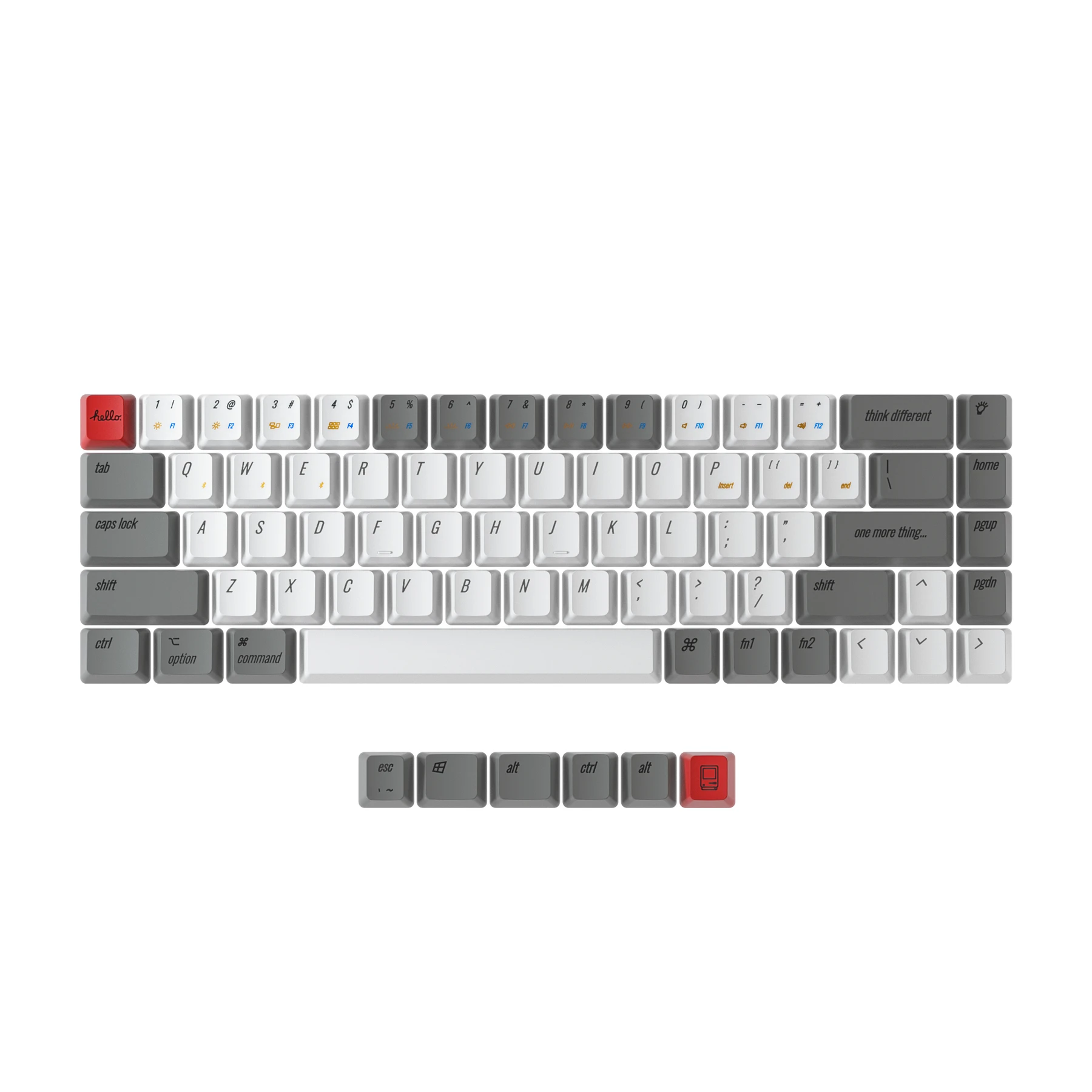 Juego de teclas retro PBT de perfil OEM Keychron